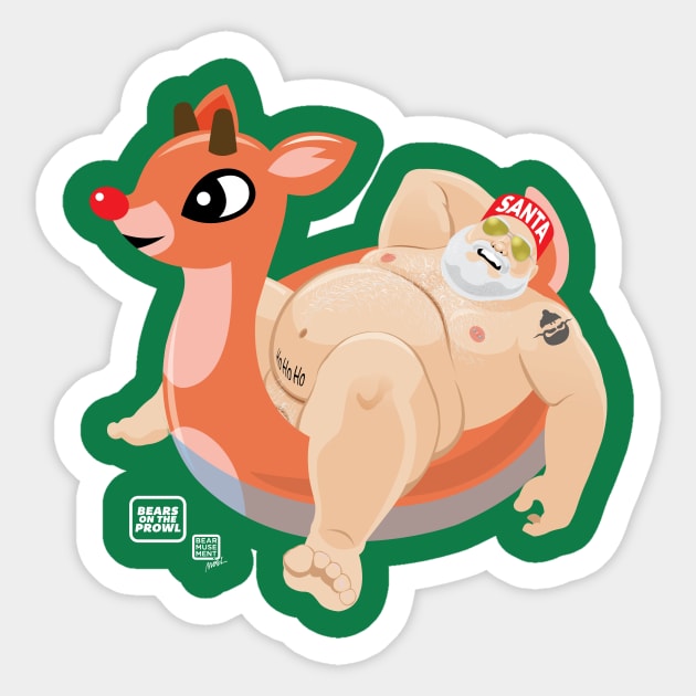 Santa - Bears on the Prowl Sticker by BearsOnTheProwl